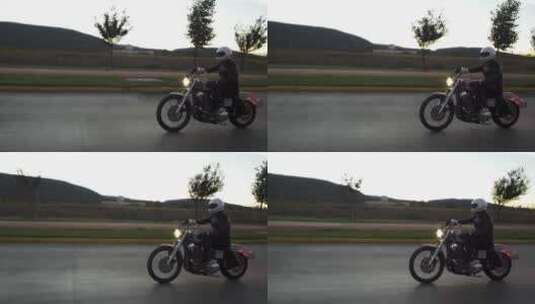 在街上驾驶摩托车的人高清在线视频素材下载