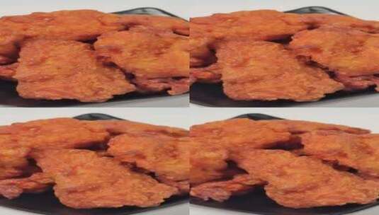 炸鸡柳骨肉相连美食4k视频旋转展示高清在线视频素材下载