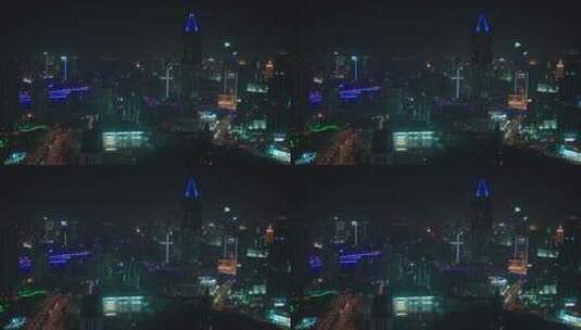 都市繁华夜景全景俯拍高清在线视频素材下载