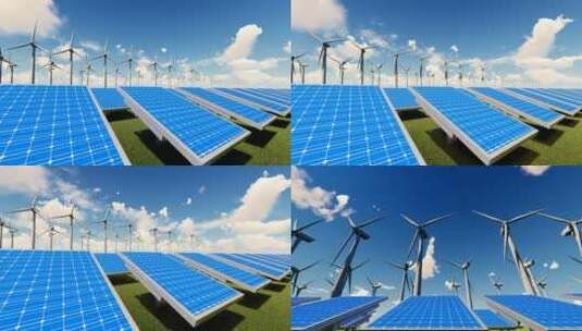 4K 新能源发电-太阳能光伏-绿色新能源高清在线视频素材下载