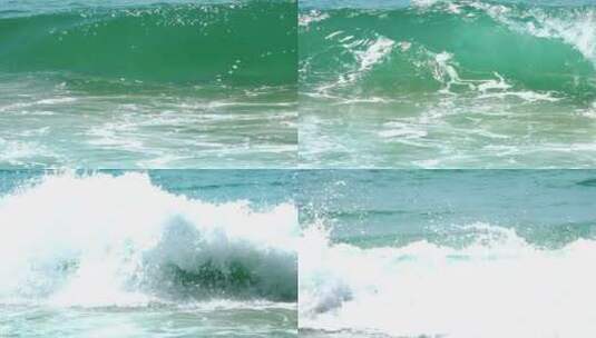 绿松石海浪的坠落高清在线视频素材下载