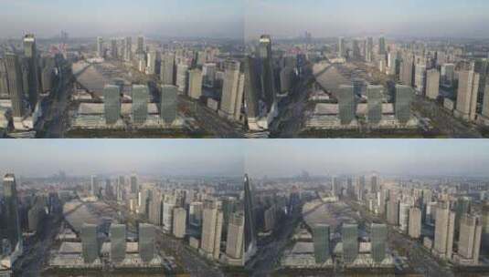 江苏南京河西金融中心商务建筑航拍高清在线视频素材下载