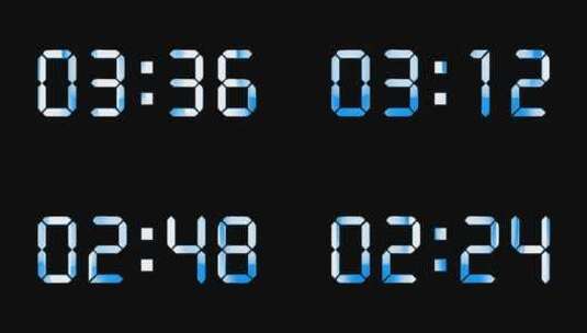 4K蓝色液晶数字倒数4分钟通道高清在线视频素材下载