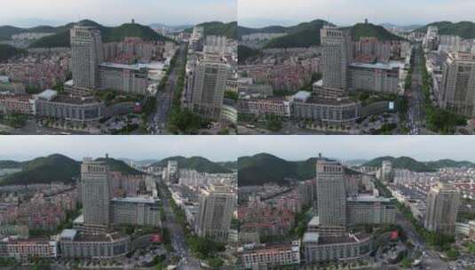 台州椒江方远集团大楼从右往左环绕航拍高清在线视频素材下载
