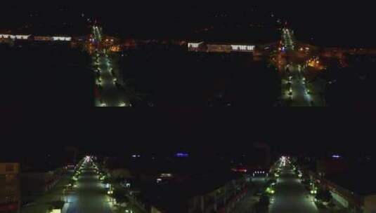 航拍县城夜景高清在线视频素材下载