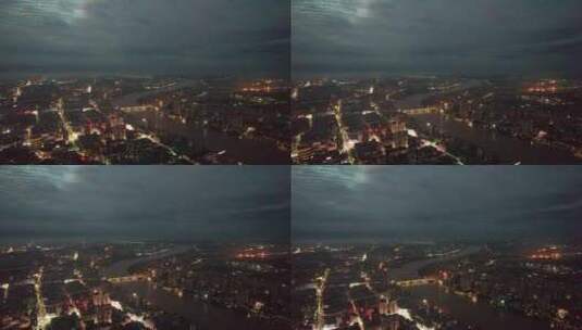 航拍衡阳湘江城市夜景高清在线视频素材下载