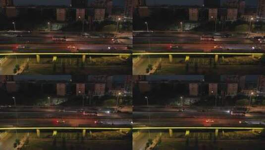 航拍衡阳杨柳大桥夜景高清在线视频素材下载