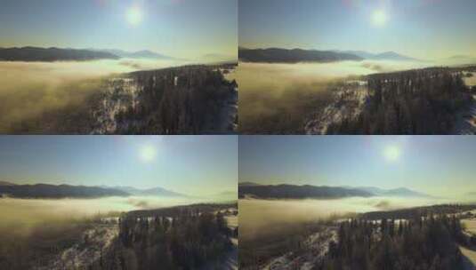 寒冷多雾的山中高清在线视频素材下载