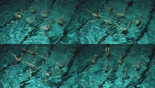 慢镜头下的女子游泳高清在线视频素材下载