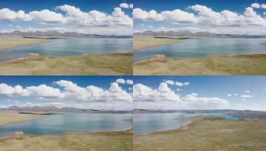 航拍高原上的湖泊水源地保护区高清在线视频素材下载