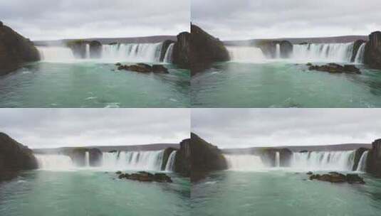 航拍夏季瀑布景观高清在线视频素材下载