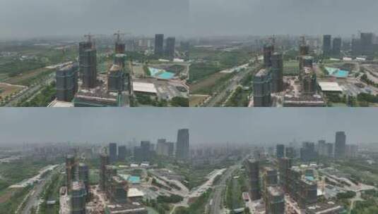 扬州李宁体育公园「航拍分镜1」20220705高清在线视频素材下载