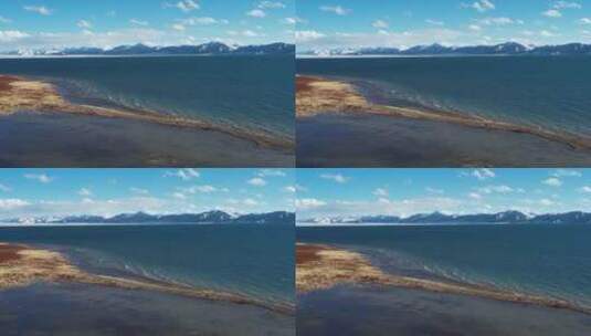 原创 青海三江源冬格措纳湖自然风光航拍高清在线视频素材下载
