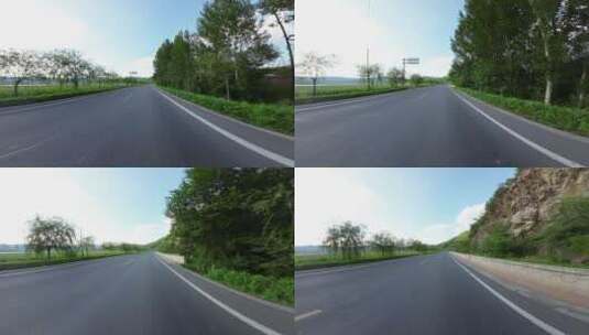 开车行驶在街道上沿途风景高清在线视频素材下载
