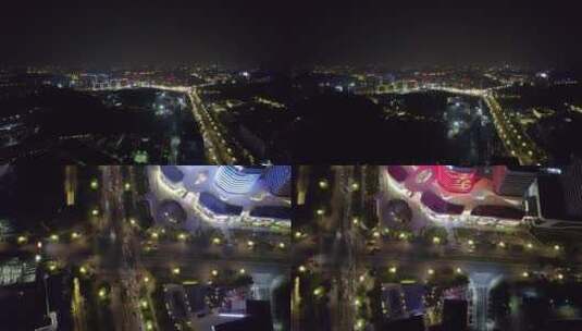广州黄埔区开创大道科学城集团夜景高清在线视频素材下载