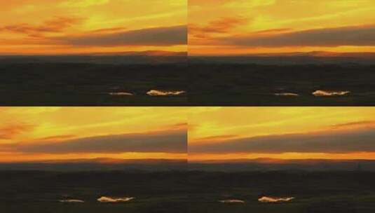 山河远阔，唯美的落日黄昏和恰好的微风高清在线视频素材下载