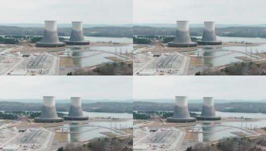 核电站冷却塔高清在线视频素材下载