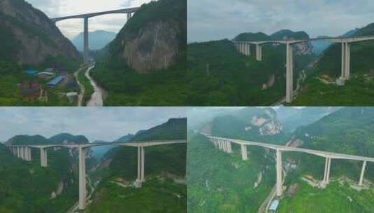 航拍贵州赫章特大桥高清在线视频素材下载