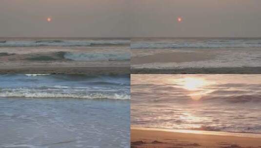 大海 冲浪 海 海洋 海边 日出高清在线视频素材下载