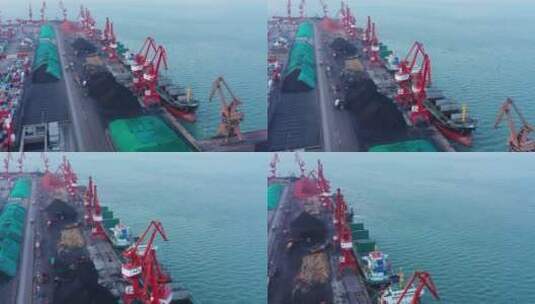 港口作业航拍高清在线视频素材下载