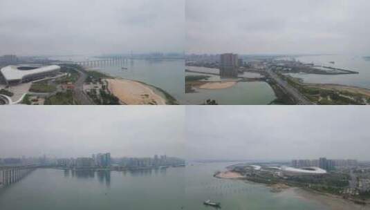 湛江城市风光航拍高清在线视频素材下载