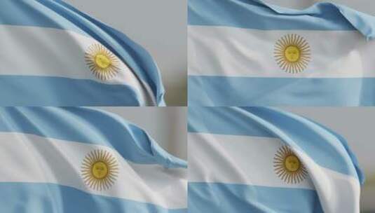 阿根廷国旗飘扬高清在线视频素材下载