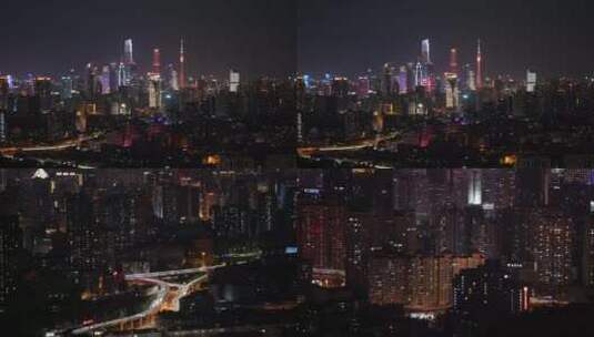 广州城市夜景CBD广州塔珠江新城小蛮腰高清在线视频素材下载