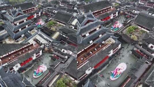 上海豫园城隍庙新年初雪上海雪景高清在线视频素材下载