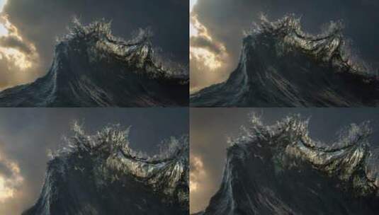 超慢动作海浪浪花大自然的力量高清在线视频素材下载