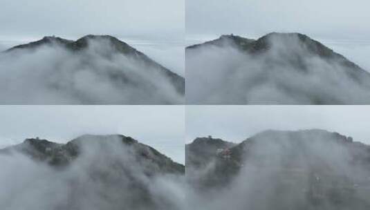 森林云海航拍山峰云雾缭绕雨后山林山脉风景高清在线视频素材下载