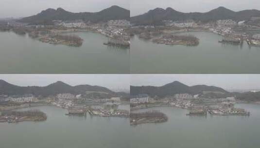 杭州 湘湖 航拍 湖中心4k高清在线视频素材下载
