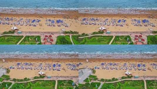 青岛海水浴场青岛金沙滩高清在线视频素材下载