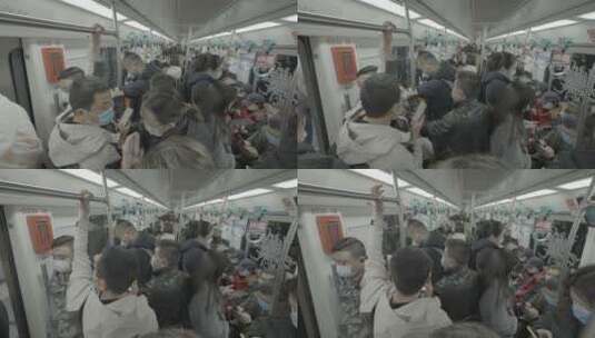 地铁人流 坐地铁 地铁通行高清在线视频素材下载