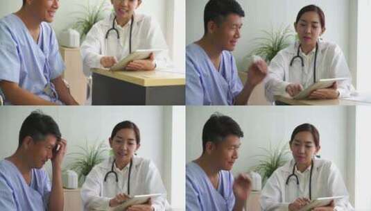亚洲医生和病人正在讨论一些事情高清在线视频素材下载