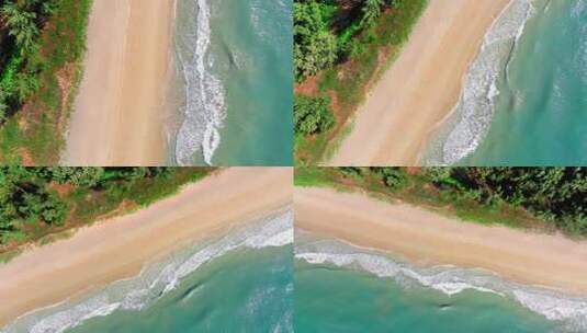航拍海浪沙滩高清在线视频素材下载