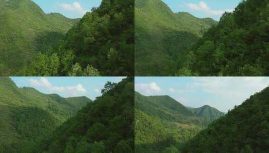 航拍春日绿色的大山、植被高清在线视频素材下载