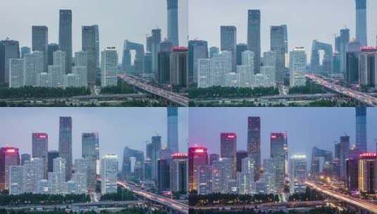 北京傍晚车辆延时拍摄高清在线视频素材下载