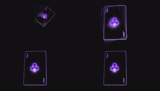扑克展示 5纸牌 玩扑克牌 运气扑克元素高清在线视频素材下载