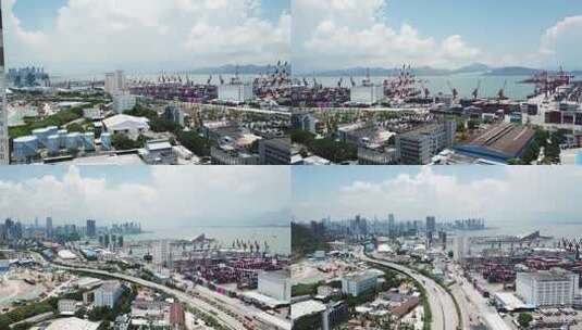 航拍港口码头集装箱/物流货运海洋运输高清在线视频素材下载