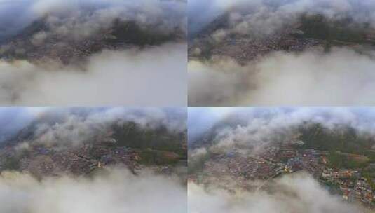 云雾缭绕的海岛大钦岛高清在线视频素材下载