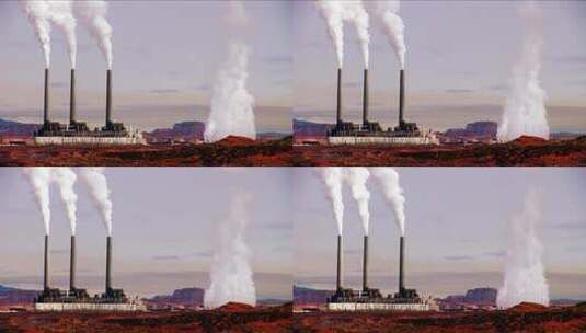 烟囱冒烟空气污染环境污染高清在线视频素材下载