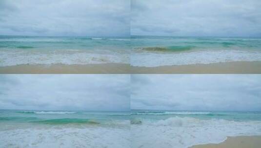 海南三亚海景 大海浪花沙滩海边高清在线视频素材下载