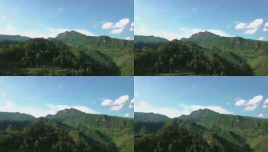 蓝色天空下的贵州山脉航拍高清在线视频素材下载