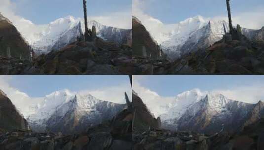 雪山顶的风景高清在线视频素材下载