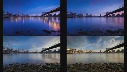 跨河大桥的夜景高清在线视频素材下载