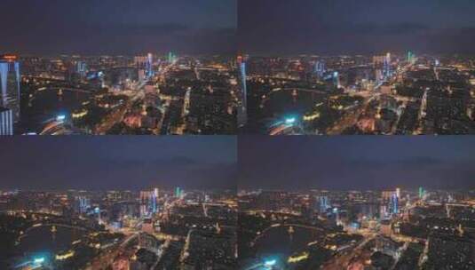 山西太原夜景4K航拍高清在线视频素材下载