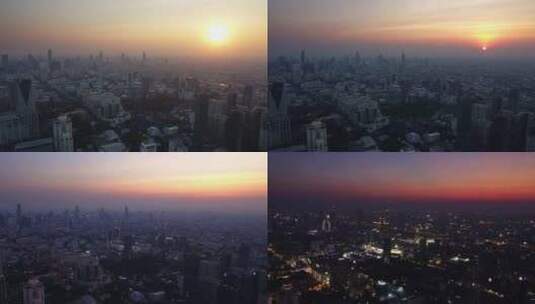 日落下的繁华城市高清在线视频素材下载