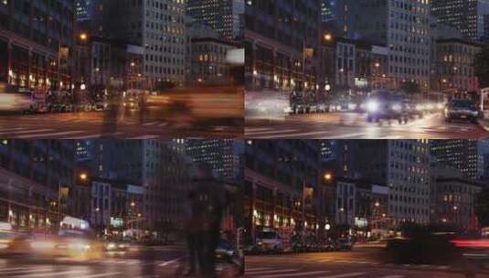 城市交通延时拍摄 城市夜景高清在线视频素材下载