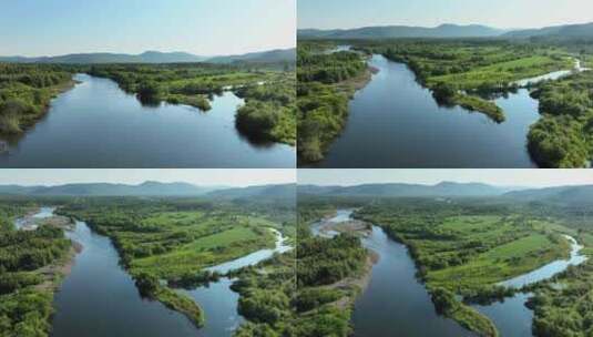 绿色生态环境河流森林湿地风景高清在线视频素材下载
