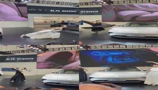 2023齐鲁国际车展，靓丽车模走秀高清在线视频素材下载